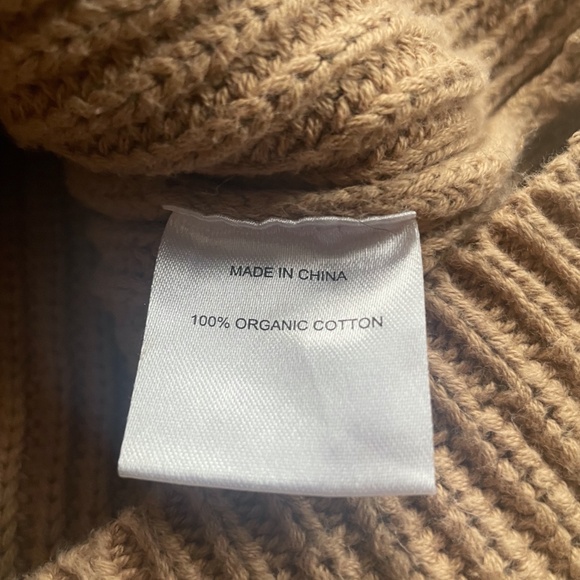 Quince Cotton Fisherman Crew Sweater, in Camel XS - Picture 4 of 4